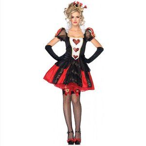 Halloween Leg Avenue Queen of Hearts Costume & Petticoat Size M